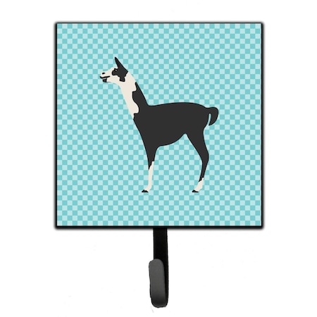 Carolines Treasures Llama Q Ara Blue Check Leash or Key Holder BB8092SH4